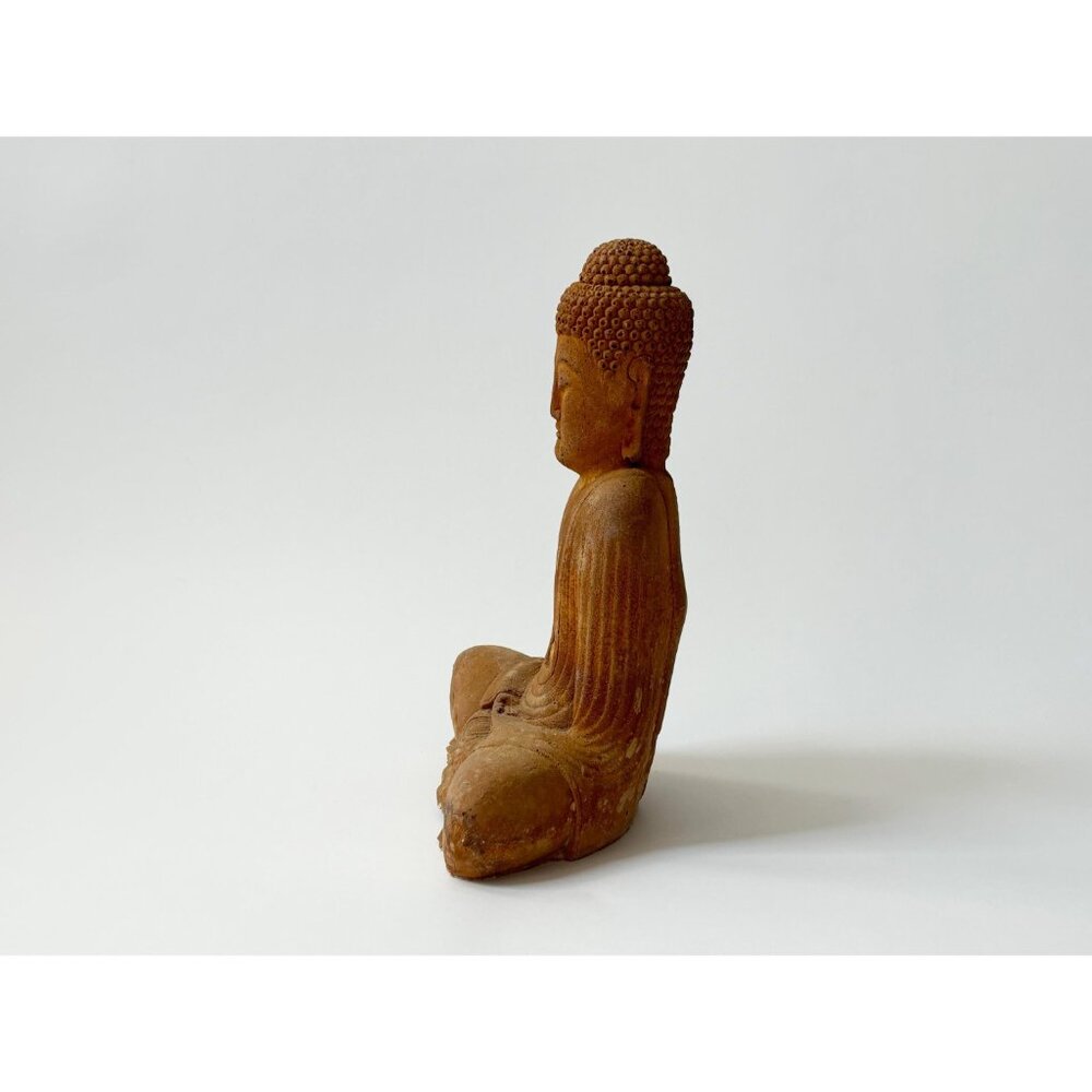 SOLD - Vintage Handmade Stone Sitting Buddha Figure - Picture 2 of 8